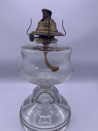 Antique/vintage Kerosene Oil Lamp Clear Glass With Wick 10 Inches
