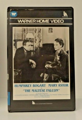 The Maltese Falcon Rare Promo Uk Pal Vhs (1982) Whv Humphrey Bogart 1941