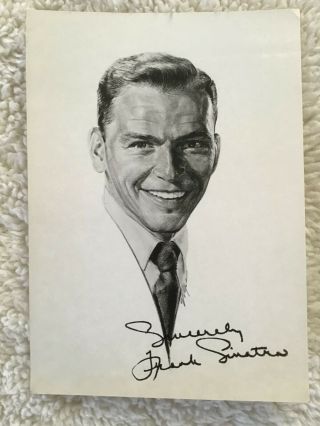 Rare Frank Sinatra 5 X 7 Stamp Signed Photo