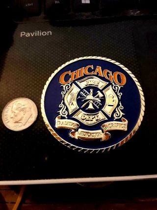 Rare 3/5 Chicago Fire Department Blue Quarantine And Removal Challenge Coin