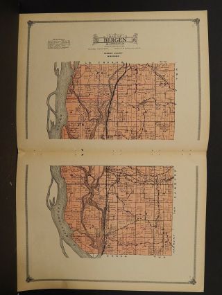 Wisconsin,  Vernon County Map,  1915 Township Of Bergen O2 58