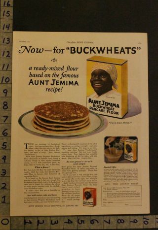 1923 Aunt Jemima Pancake Flour Ethnic Cook Food Kitchen Green Vintage Ad Vu40