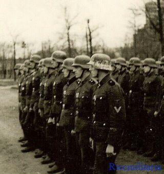Rare Helmeted German Elite Waffen Truppe W/ Cuff Titles; Charkow,  Russia