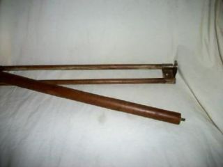ANTIQUE WOOD ROLLING TOWEL BAR RACK EARLY 1900 ' s RARE FIND SHABBY CHIC 2