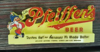 Rare Pfeiffers 3 - D Beer Sign Johnny Fifer Detroit,  Flint Michigan Register Sign ?