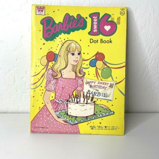 Vintage Barbie Sweet 16 Dot To Dot Book 1974 Whitman 1280 Usa