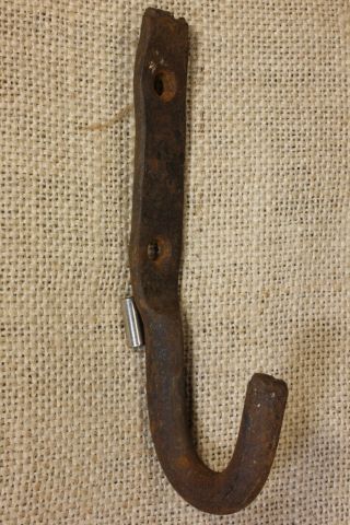 Old Barn Hook Coat Towel Hanger Blacksmith Made Wrought Iron Primitive Vintage