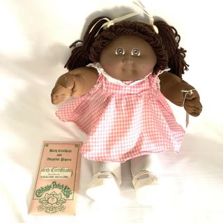1983 Vintage Cabbage Patch Kids Doll Rosaline African American With/certificate