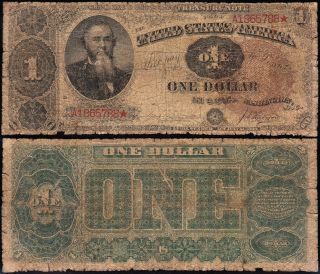 Rare 1890 $1 " Ornate " Stanton Treasury Note A1865788
