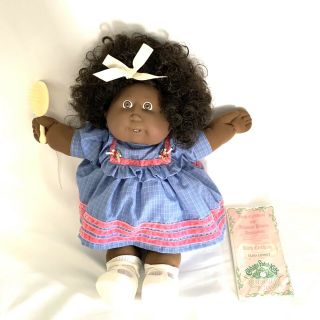 1978 1983 Vintage Cabbage Patch Kids Doll Cleo Linnet African American W/cert