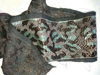 Antique/vintage Length Of Art Deco Silk Embroidered Cotton Dress Trim 3 1/2 Yds