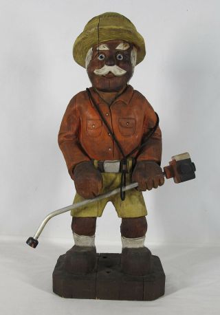 Rare Vintage Stihl Chainsaw Store Display Carved Figure Trent The Trimmer Nr Yqz