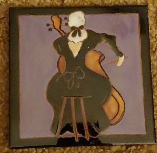 Playing The Cello Music Art Tile By Elaine Cain 6 X 6