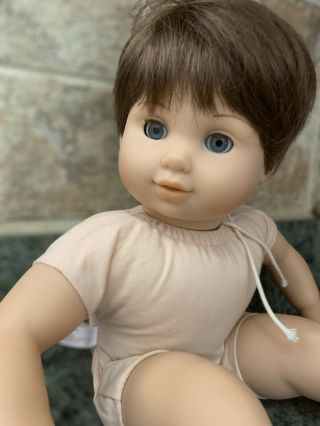 Custom American Girl Bitty Baby Twin Boy Doll Brunette With Blue Eyes Guc Rare