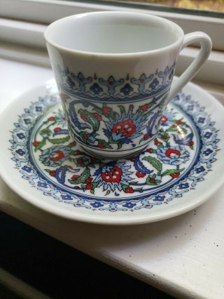 Turkish Gural Porselen Demitasse Espresso Cup Saucer Set Of 6 Ea Porcelain China