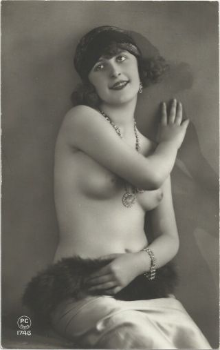 Rare French Real Photo Postcard Jazz Age Nude Study 1920s Rppc Pc 382