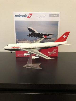 1:200 Herpa Swissair Boeing 747 - 300m Hb - Igc 747 - 300 Item 556941 Rare