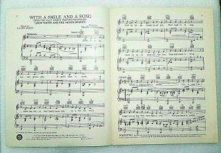 Walt Disney Snow White 1937 Vintage (3) Sheet Music HEIGH - HO WHISTLE.  & One more 2