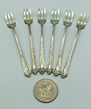 (6) Vintage Gorham Plymouth 1911 Sterling Silver 5.  5 " Cocktail Forks 87.  7g Excl