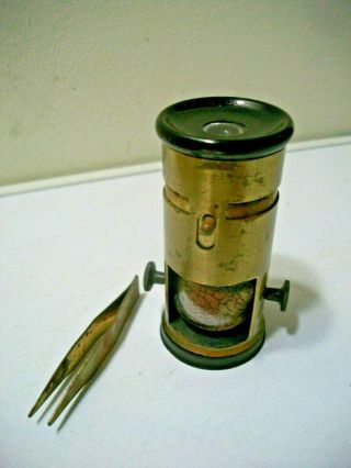 Antique/Vintage GERMAN Brass POCKET MICROSCOPE 3