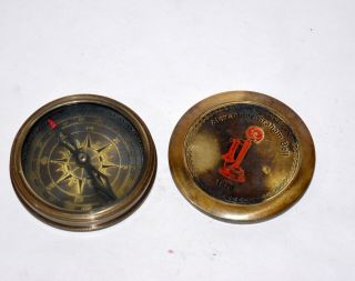 Antique Vintage Brass Compass Alexander Graham Bell Maritime Pocket Compass Gift