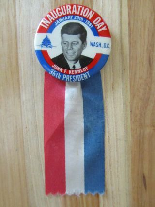 John F.  Kennedy Inauguration Day 1/20/1961 35th President Button Rare Authentic
