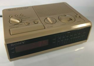 Sony Dream Machine Icf - C3w Digital Alarm Clock Am/fm Radio Vintage