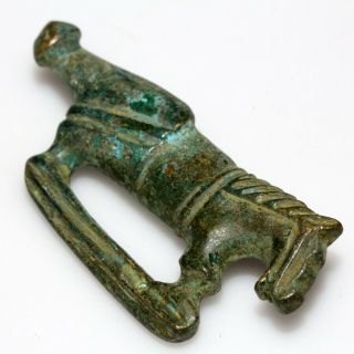 Ancient Celtic Bronze Horse Fibula Brooch Circa 100 - 300 Ad