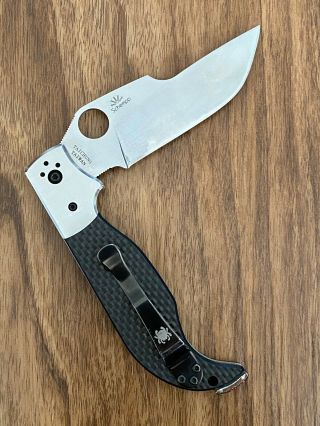 Spyderco C147cfp Ed Schempp Navaja Folding Pocket Knife Carbon Fiber Rare Ticker