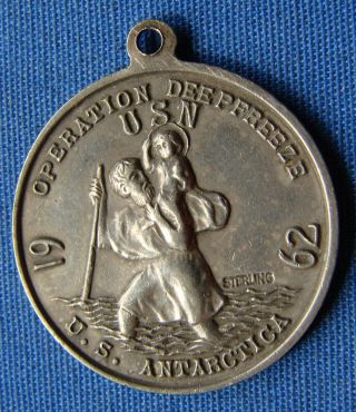 Rare 1962 U.  S.  N.  Operation Deep Freeze Medal In Sterling U.  S.  Antarctica