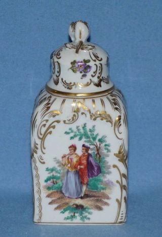 French Jacob Petit Porcelain Tea Caddy Jar,  Gold Gilt Decoration