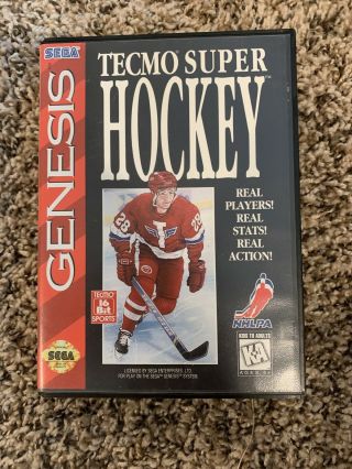 Tecmo Hockey (sega Genesis,  1994) Complete Rare