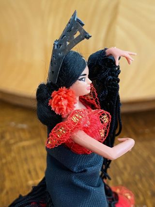 Vintage Marin Chiclana? Spanish Flamenco Dancer Dolls Made in Spain Red Black 3