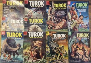 Rare Vintage Comics Turok Son Of Stone 11 - 20 Series Set Golden Age Monster Run