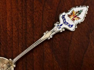 - R.  Hemsley Canadian Sterling Silver Gilt & Enamel Souvenir Spoon For Montreal