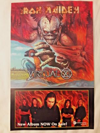 Iron Maiden Virtual Xi Rare Promo Poster Dio Motorhead Ac/dc Metallica Megadeth