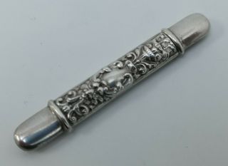 Vtg 1906 Levi & Salaman Solid Sterling Silver Pencil Lead Needle Tooth Pick Case