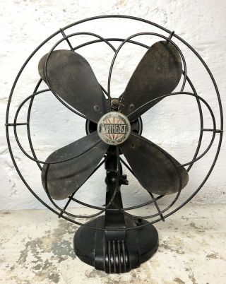 Rare Antique 1930s General Motors Gm Vintage Oscillating North East Fan 1010