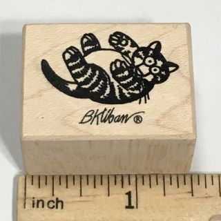 B Kliban Cat On Back 2 Rare Rubber Stamp American Art
