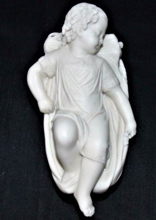 Antique Parian Ware Bisque Porcelain Match Holder Safe Go To Bed Victorian Child