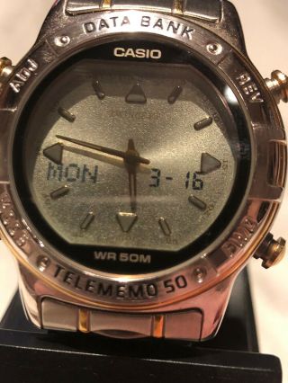 VERY RARE VINTAGE CASIO DATABANK WATCH ABX - 620 SS NOT G SHOCK COLLECTABLE 1995 2