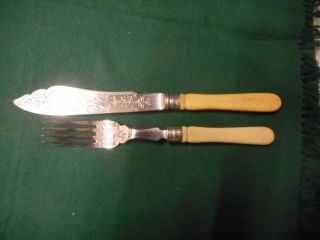 set of antique fish knives & forks,  W.  H.  &S. 3