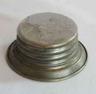 Rare Antique Nickel Miners Carbide Lamp/light Extra Reservoir/base Cap/lid