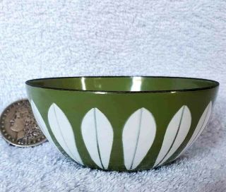 Rare Size 4 " Cathrineholm Norway Green Enamel Bowl Lotus Ware