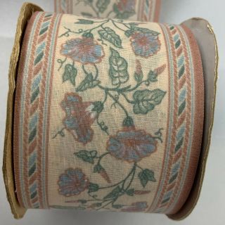 Vintage Offray Craft Floral Ribbon 2 3/4 Inch Ivy Old Stock