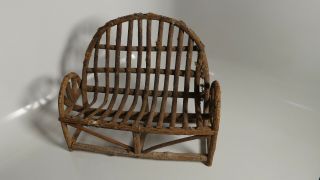 Rustic Doll Bench Made With Natural Wooden Sticks (with Bark)