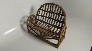 Rustic Doll Bench made with Natural Wooden Sticks (with Bark) 2