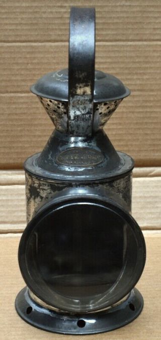 Vintage Early Dietz Railroad Lantern W/ Red And Blue Shutter Lens,  Rare C.  1880 