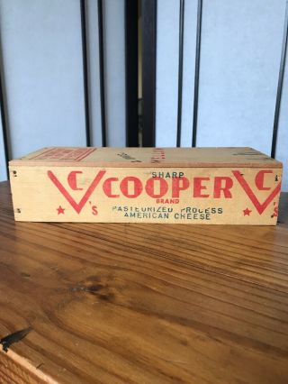 Vintage Cheese Wood Box Wwii V Sharp Cooper American Cheese W.  Pope Phila,  Pa