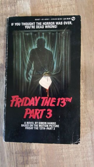 Friday The 13th Part 3 Novelization Rare Oop Simon Hawke Signet Paperback